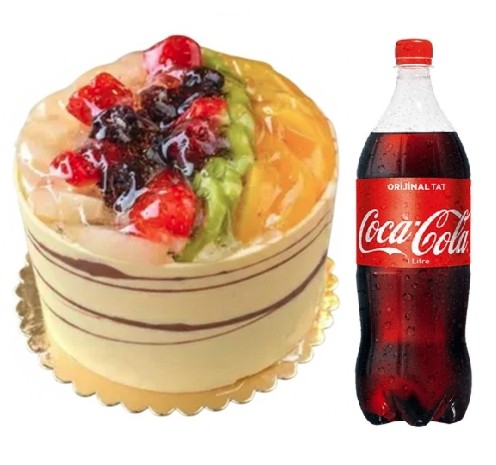 4 ile 6 kişilik karışık mevsim meyveli yaş pasta 1 lt cola hızlı teslimat avantajı sunuyoruz. pasta