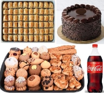 Klasik Pasta 1 Kg Cevizli Baklava 1 Kg Kuru Pasta ve 1 Litre Kola pasta